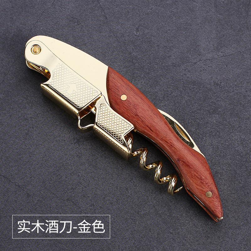 Cortador de Botellas de Vino Dorado: Abridor Profesional de Vino, Cuchillo Multifuncional, Estilo Lujoso para el Hogar