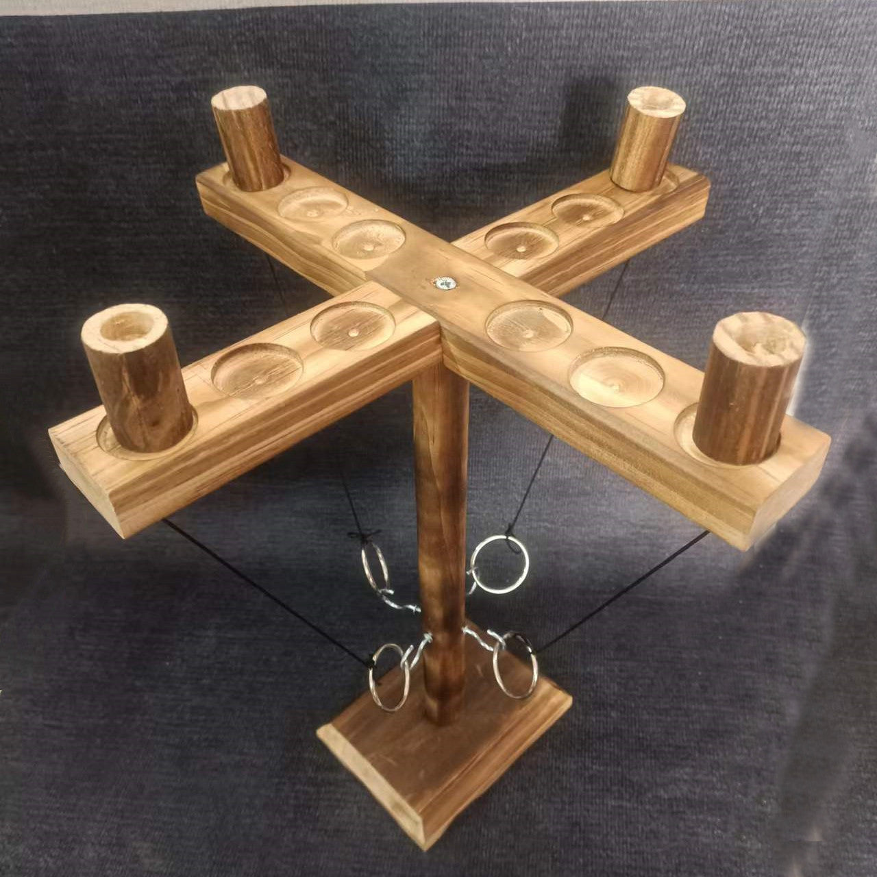 Juego de Aros Ring Toss: Juguete de Madera con Ganchos para Competencias