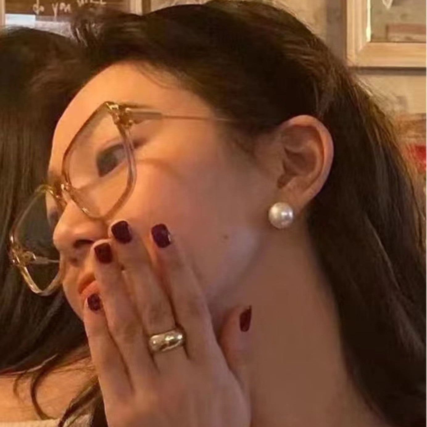 Aretes Botón de Perla Balnca Grande en plata con Cierre de presion