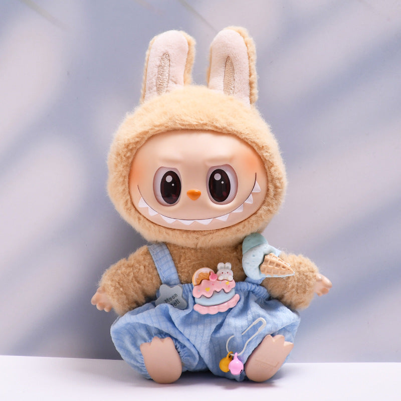 Overol con Accesorios para Muñeca Labubu 17 cm – Biberón y Cámara de Juguete (Muñeca No Incluida)