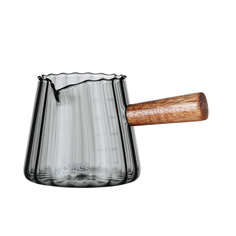 Jarra medidora de vidrio borosilicato para café con escalas de espresso y onzas