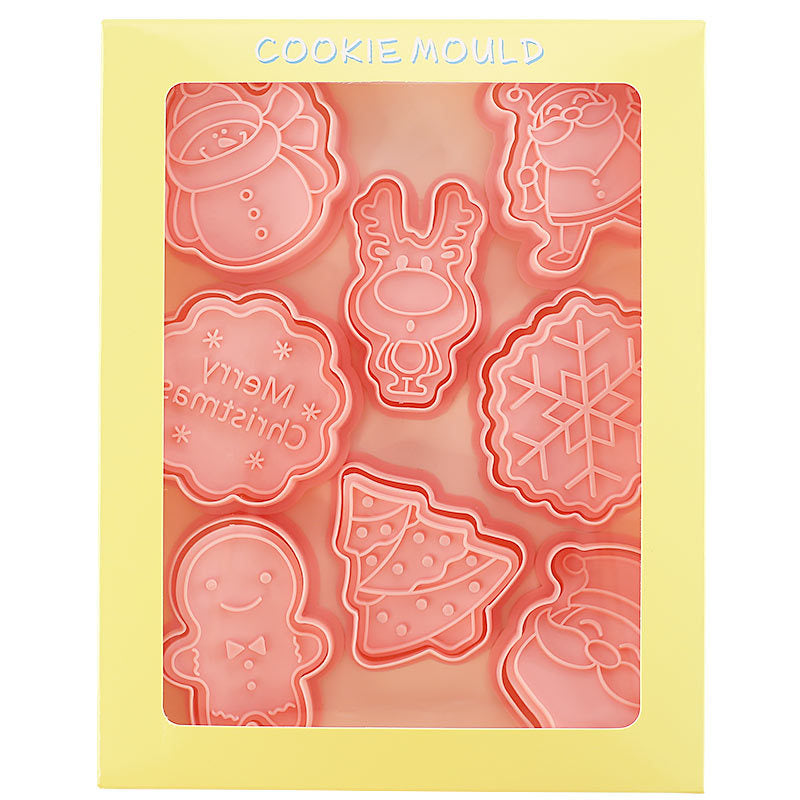 3D Christmas Cookie Mold Set with Tree and Party Themes for Baking