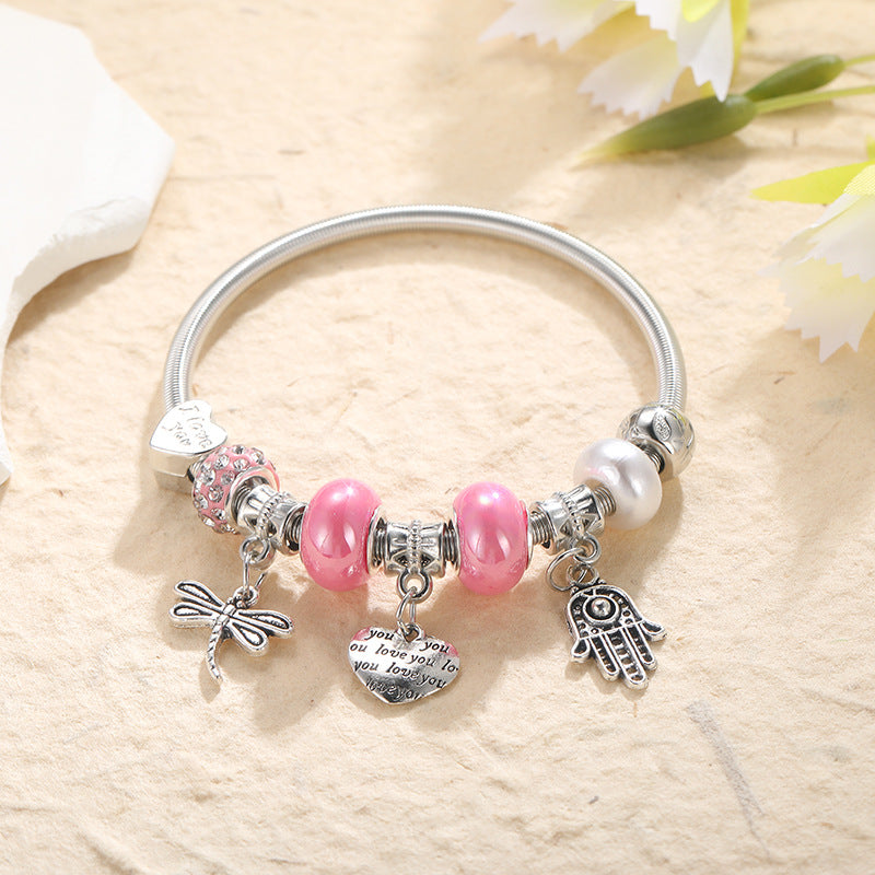 Pulsera de Plata para Niñas con Charms – Dijes Colgantes de Figuras Variadas