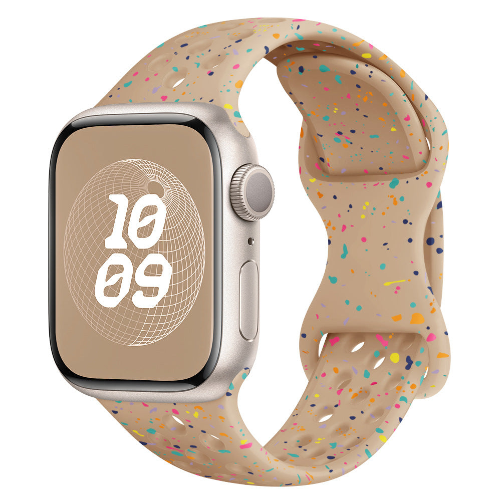 Glitter Silicone Band for Apple Watch 1-11, Ultra 3, SE 3: Colorful & Comfortable