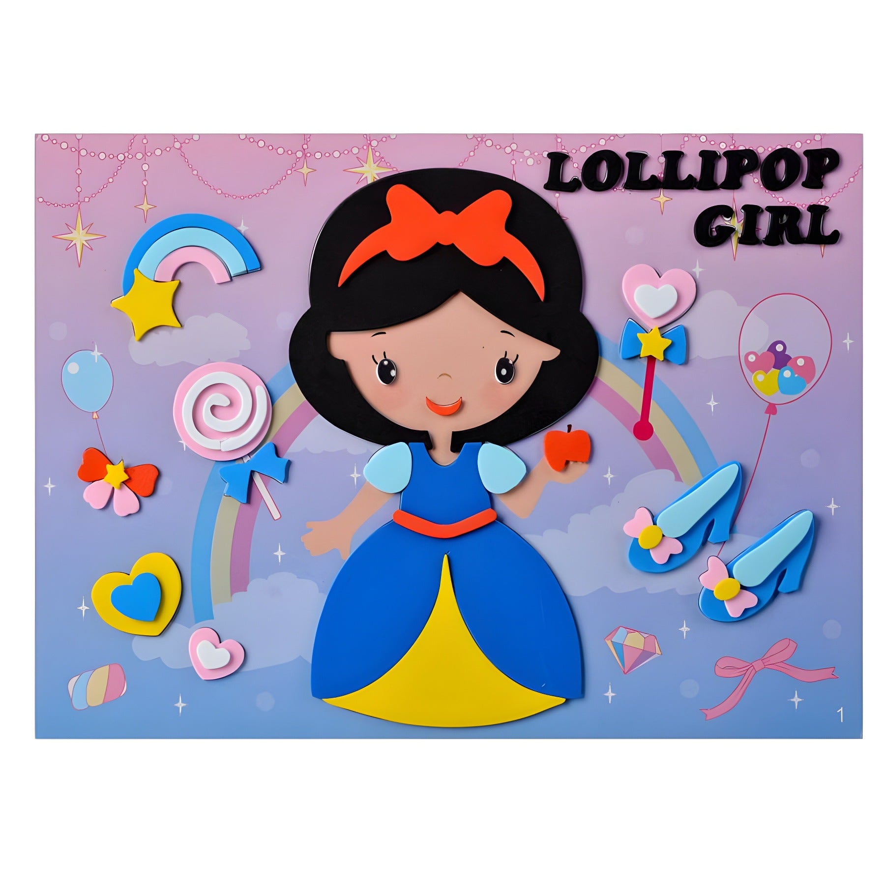 Set de pegatinas de princesas para actividades creativas, lancanieves