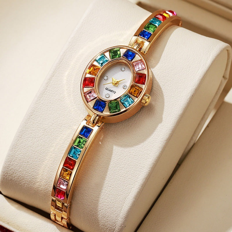 Reloj de Pulsera para Mujer con Cristales Coloridos