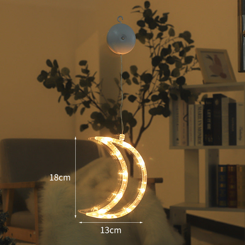 Luces Navideñas con Ventosa para Ventanas: Diseños de Ciervo, Estrellas y Más Figuras