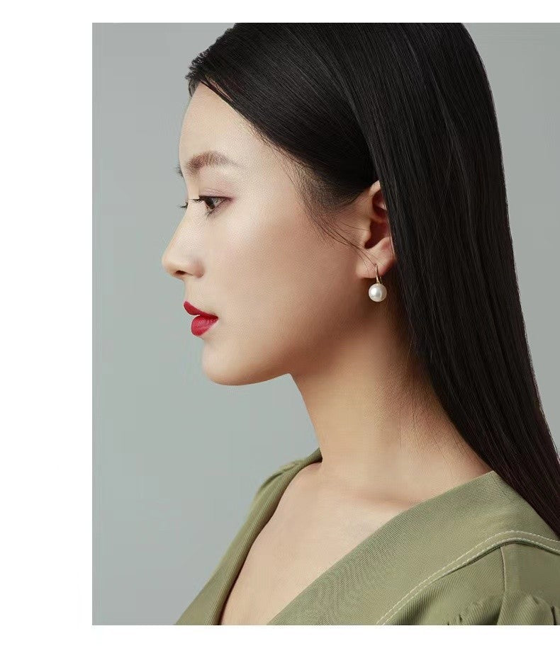 Aretes de Perlas en Plata Pura 999 – Estilo Clásico con Cierre de Gancho