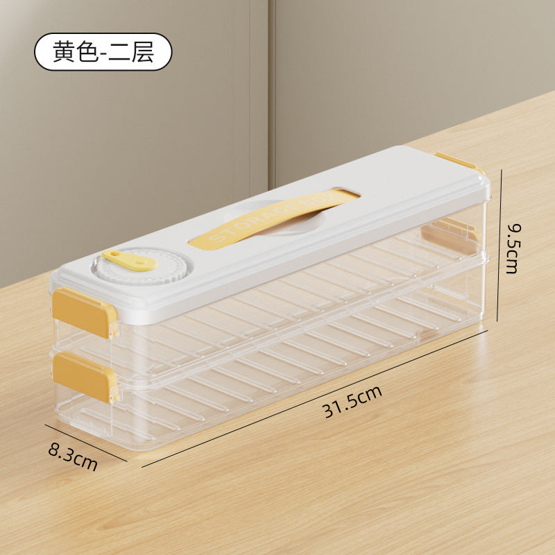 Caja de almacenamiento para dumplings congelados: recipientes de grado alimenticio para nevera y organización