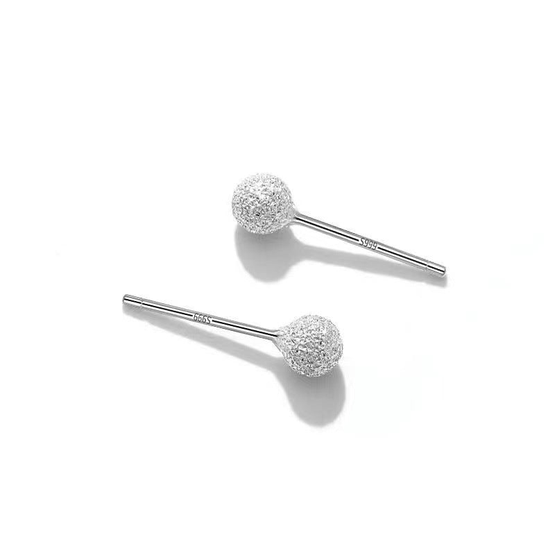 Pendientes Botón Esféricos en Plata Pura S999 – Unisex para Adolescentes