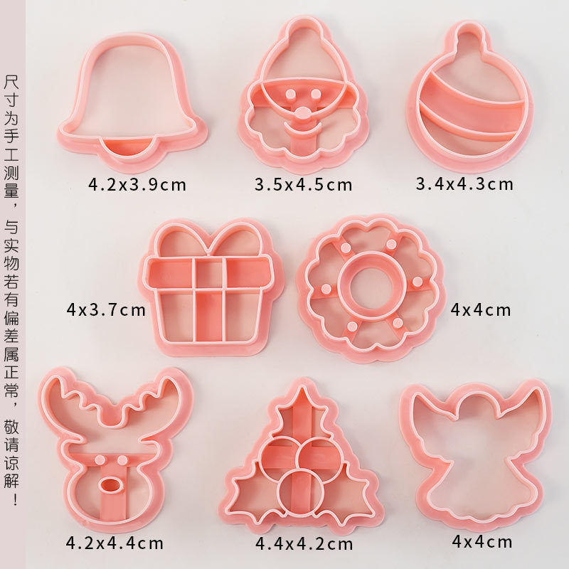 3D Christmas Cookie Mold Set with Tree and Party Themes for Baking