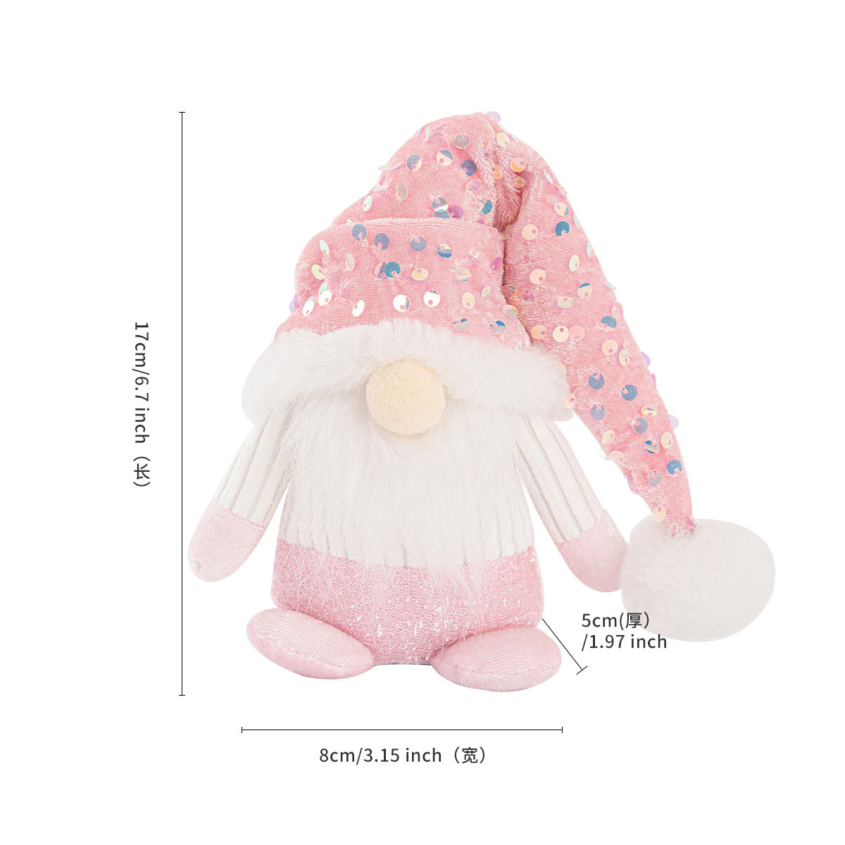 Duende Masculino Rosa con lentejuelas