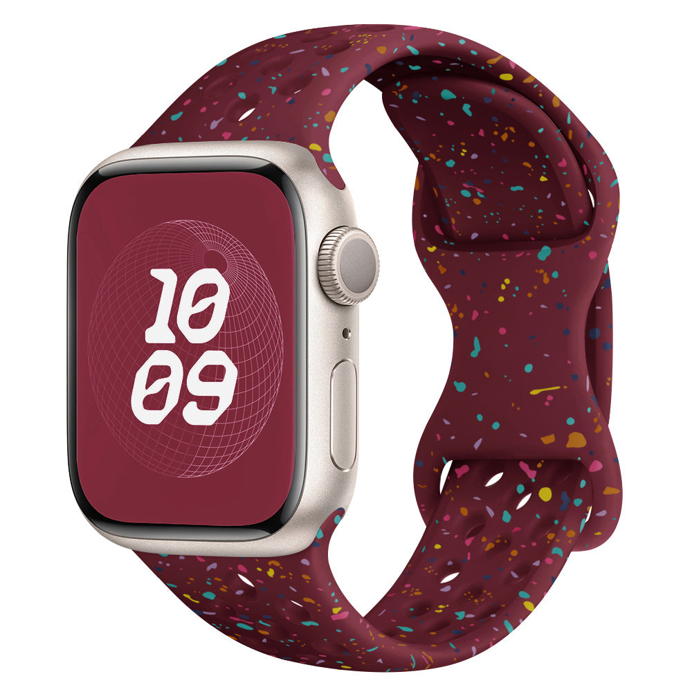 Glitter Silicone Band for Apple Watch 1-11, Ultra 3, SE 3: Colorful & Comfortable