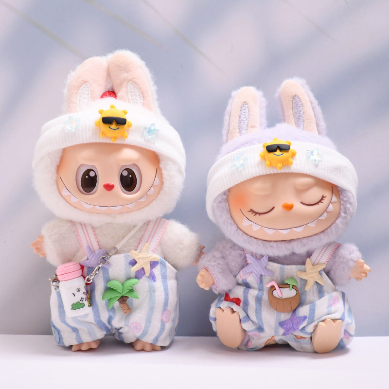 Ropa de Playa para Muñeca Labubu 17 cm – Set con Mini Termo y Accesorios (Muñeca No Incluida)