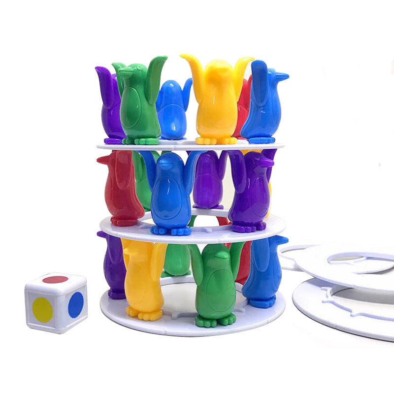 Tower Collapse: Juego de Mesa de Equilibrio con Pingüinos, Bloques Apilables para Niños, Actividad Educativa e Interactiva Familiar