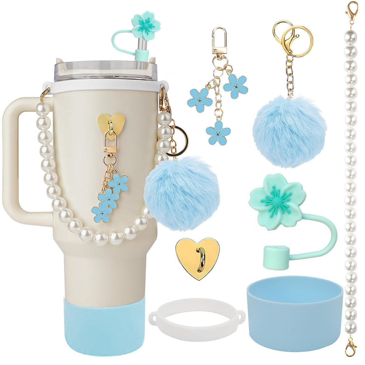 TEST - Set de Correa con Perlas y Accesorios para Botella Stanley: Elegante y Funcional