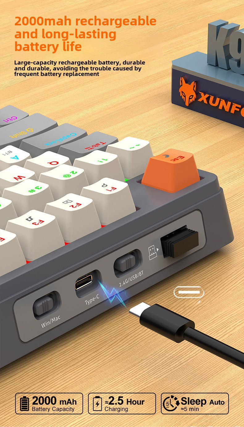 Teclado Mecánico Inalámbrico K95: 2.4G, Bluetooth, Tres Modos, Hot-Swap, Estructura Gasket para Juegos