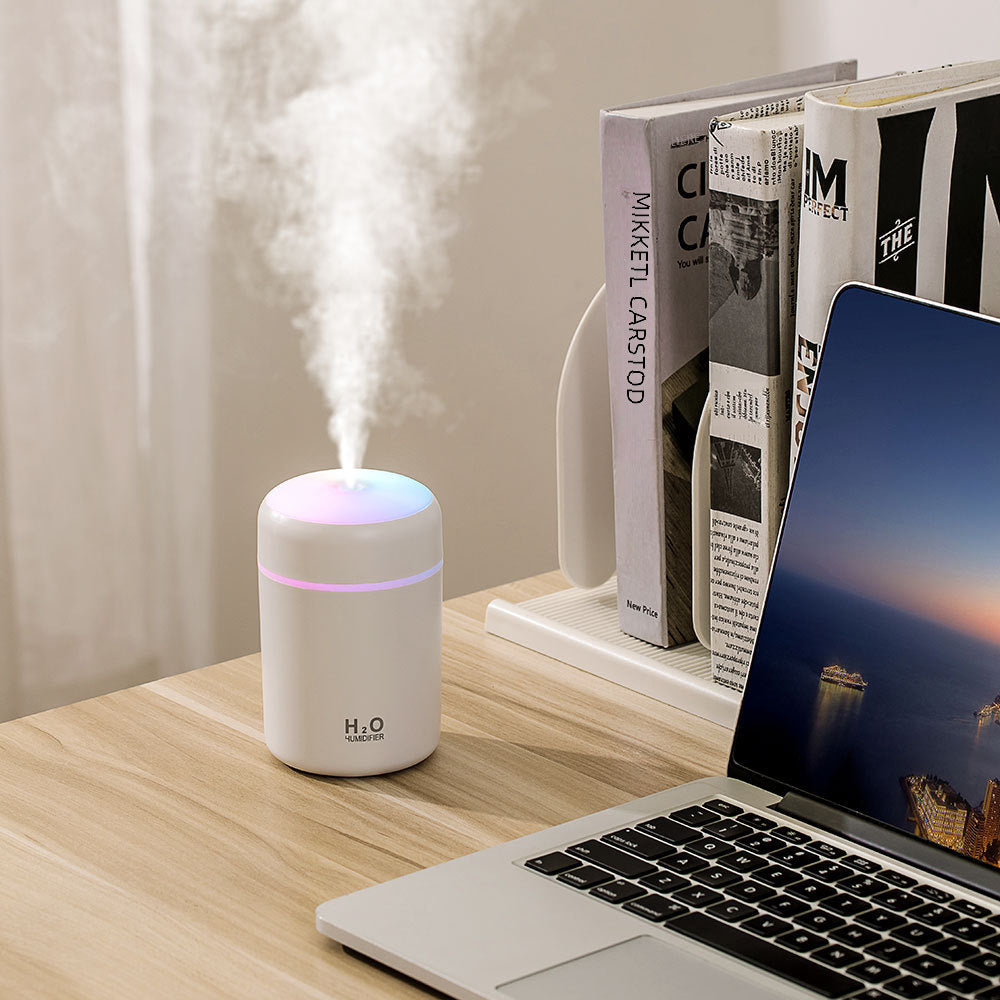 Mini difusor de aromas y humidificador con luz nocturna LED multicolor para escritorio