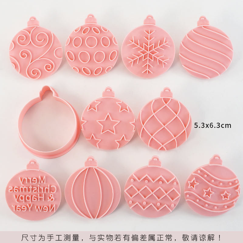 3D Christmas Cookie Mold Set with Tree and Party Themes for Baking