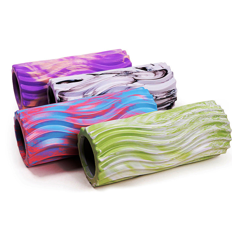 Rodillo de Espuma EVA Camuflado con Diseño de Dientes de Lobo: Cilindro de Masaje Hueco para Relajación Muscular y Yoga