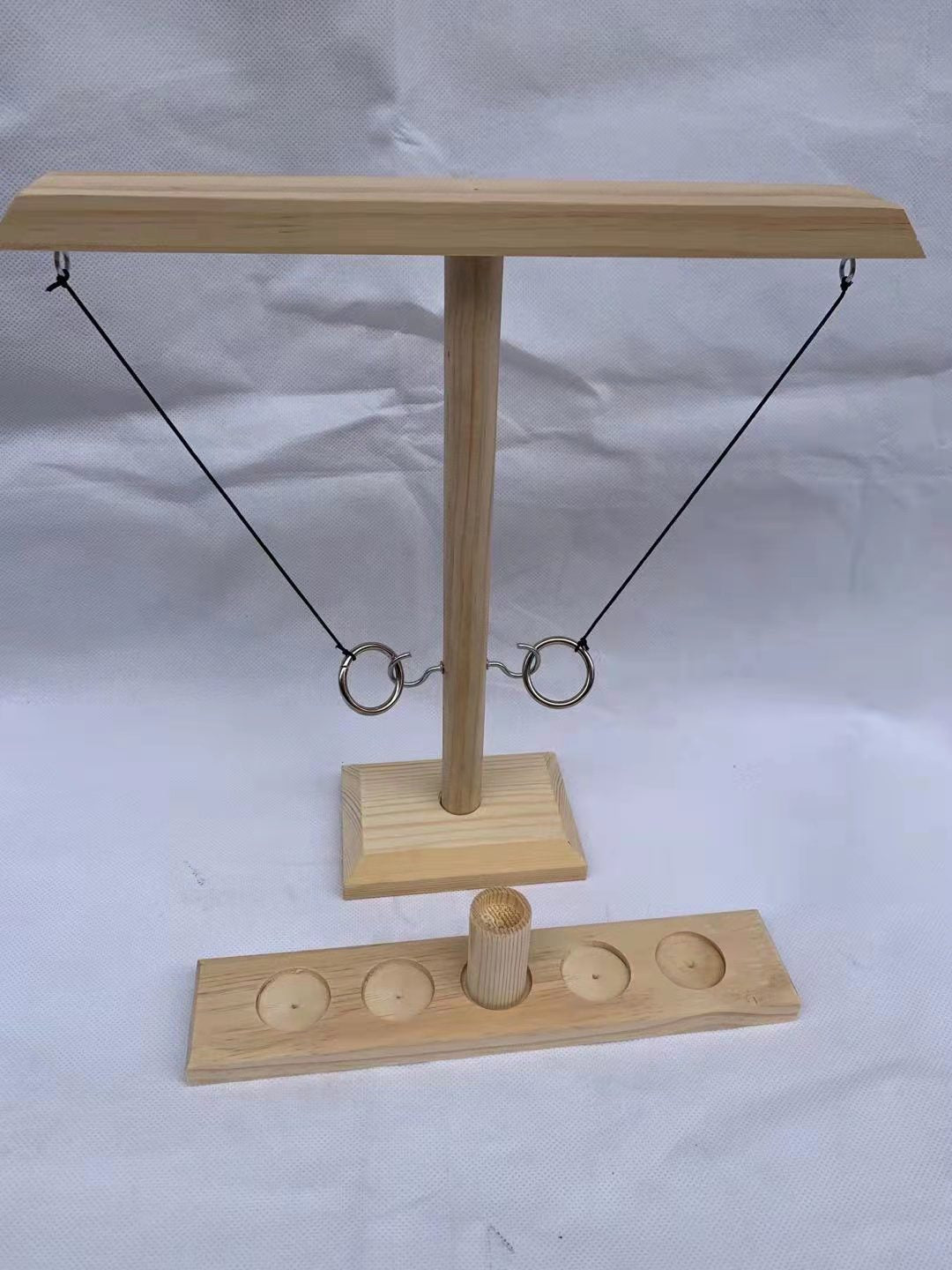 Juego de Aros Ring Toss: Juguete de Madera con Ganchos para Competencias