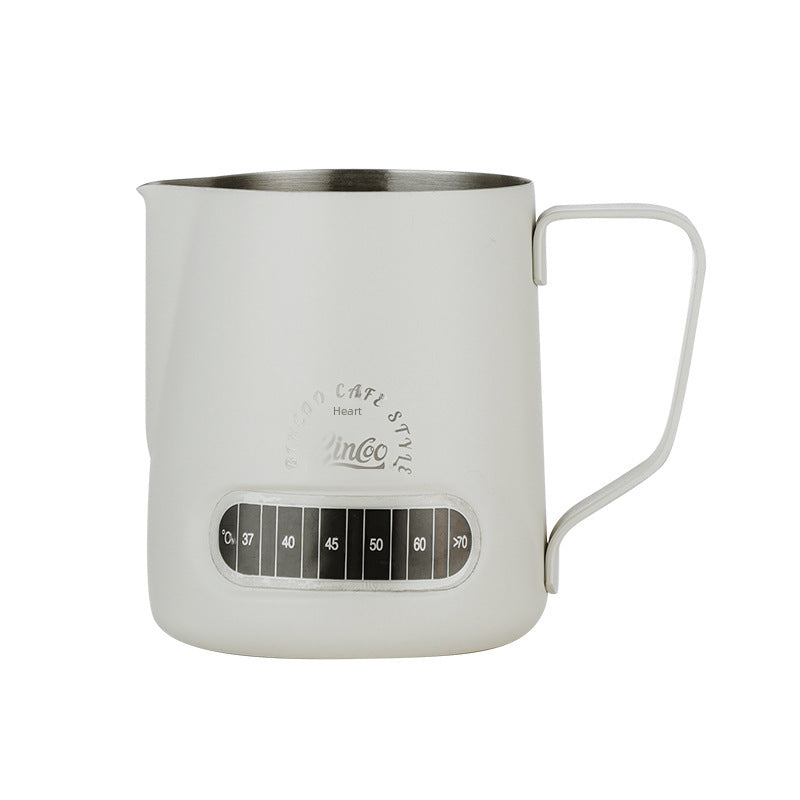 Taza para espumar leche de acero inoxidable con boquilla redonda