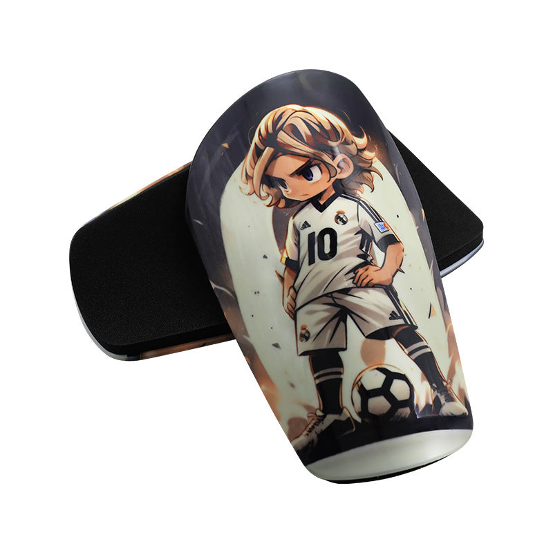 protector de espinillas infantil con diseño de ídolos del fútbol