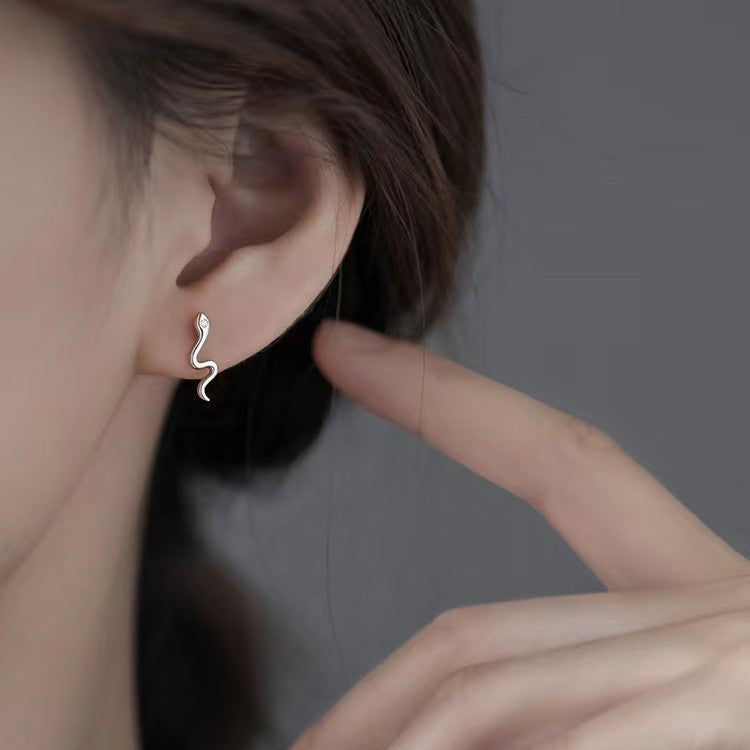 Aretes de Serpiente en Plata S925 pequeños con Zirconia