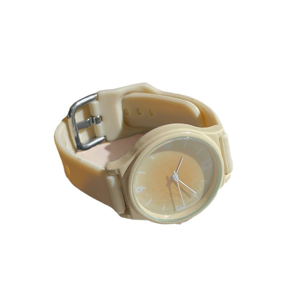reloj minimalista para mujer con correa de silicona