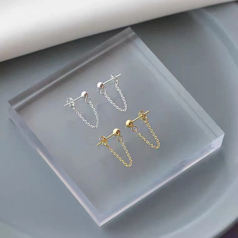 Aretes de Cadena en Plata 925 – Estilo Ear Jacket para Mujer