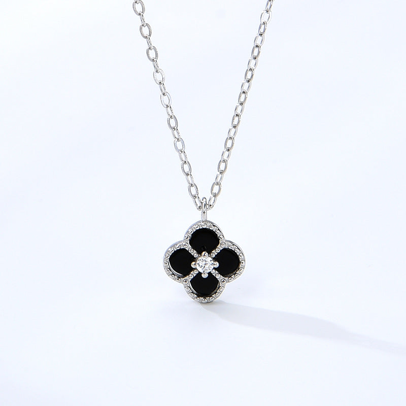 Cadena de Plata 925 con Dije de Trébol de Cuatro Hojas – Amuleto de Buena Suerte