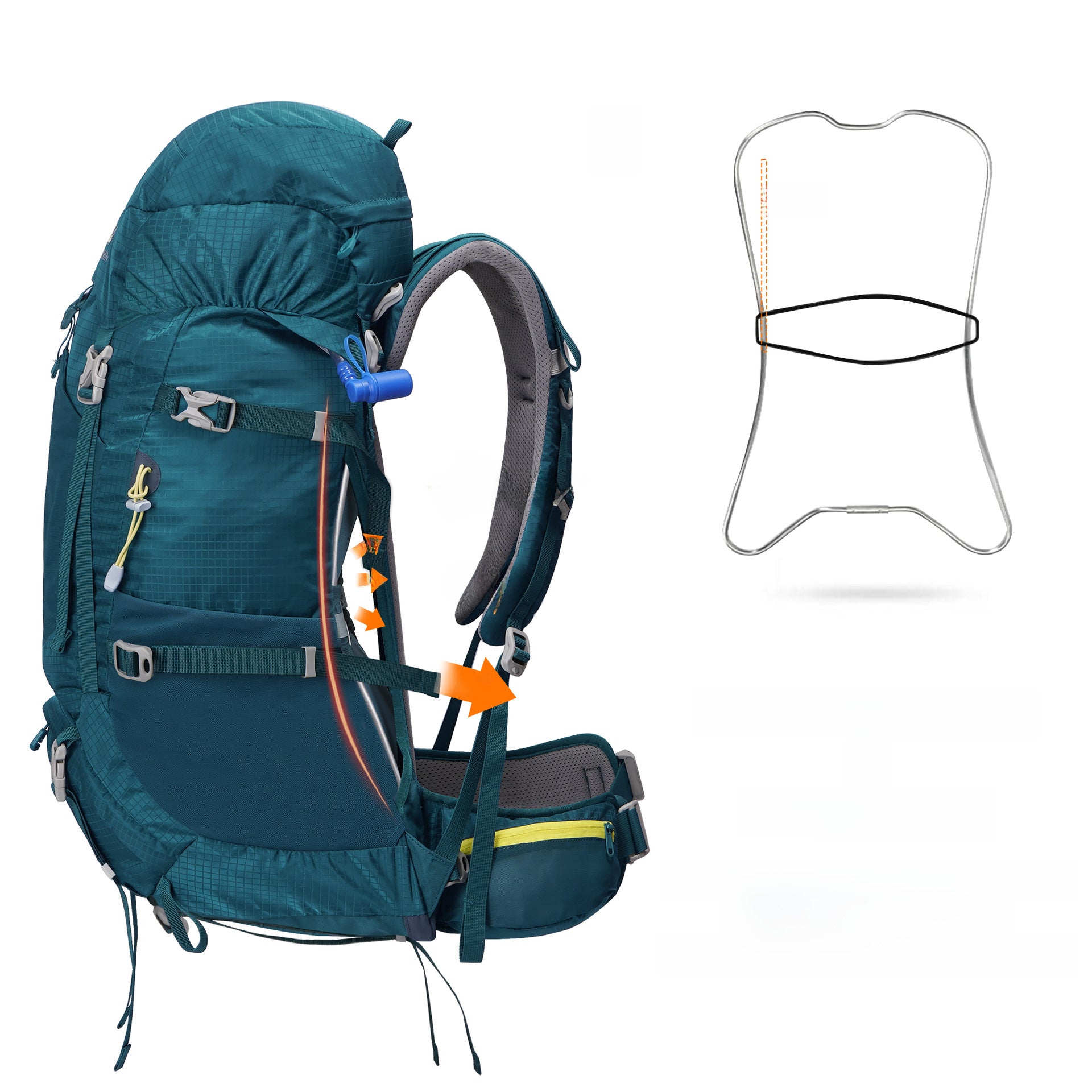 Mochila de Montaña para Hombre: Mochila de Senderismo de Gran Capacidad 60L/65L para Viajes