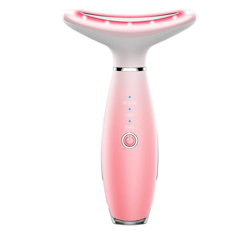 Dispositivo Facial y de Cuello con Luz LED – Terapia de Rejuvenecimiento con Microcorriente, Calor y Vibración