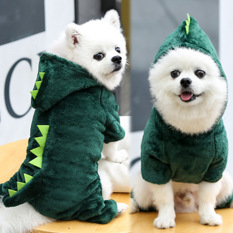 Ropa de Invierno para Perros – Abrigo con Diseño de Dinosaurio y Tigre