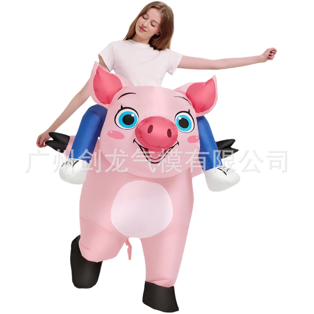 Halloween Inflatable Dinosaur Costume for Kids: Animal Options including Bear, Elephant, Tropical Fish, and Pink Pig