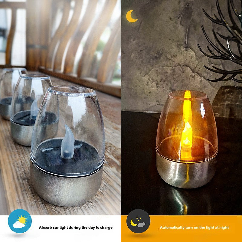 Vela solar LED pequeña – Luz decorativa para centro de mesa exterior