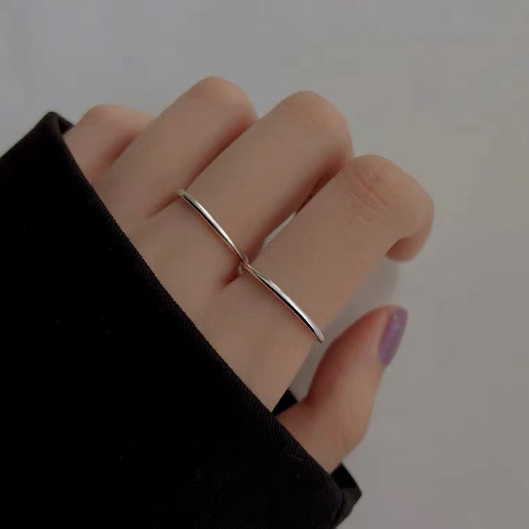 Anillo Midi Delgado de Plata S999 – Diseño Minimalista de Línea Limpia