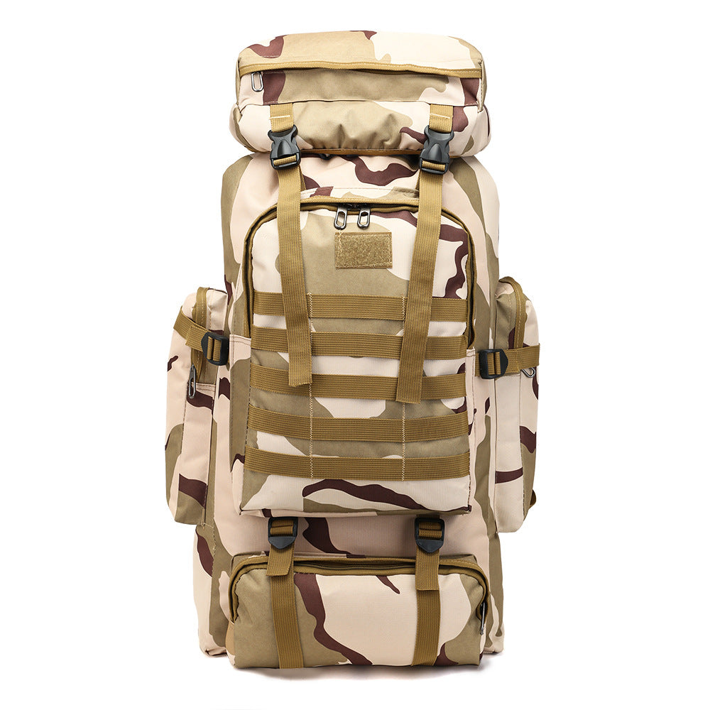 Mochila táctica de 80L: mochila de camping, senderismo y viajes para hombres, camuflaje militar, Oxford