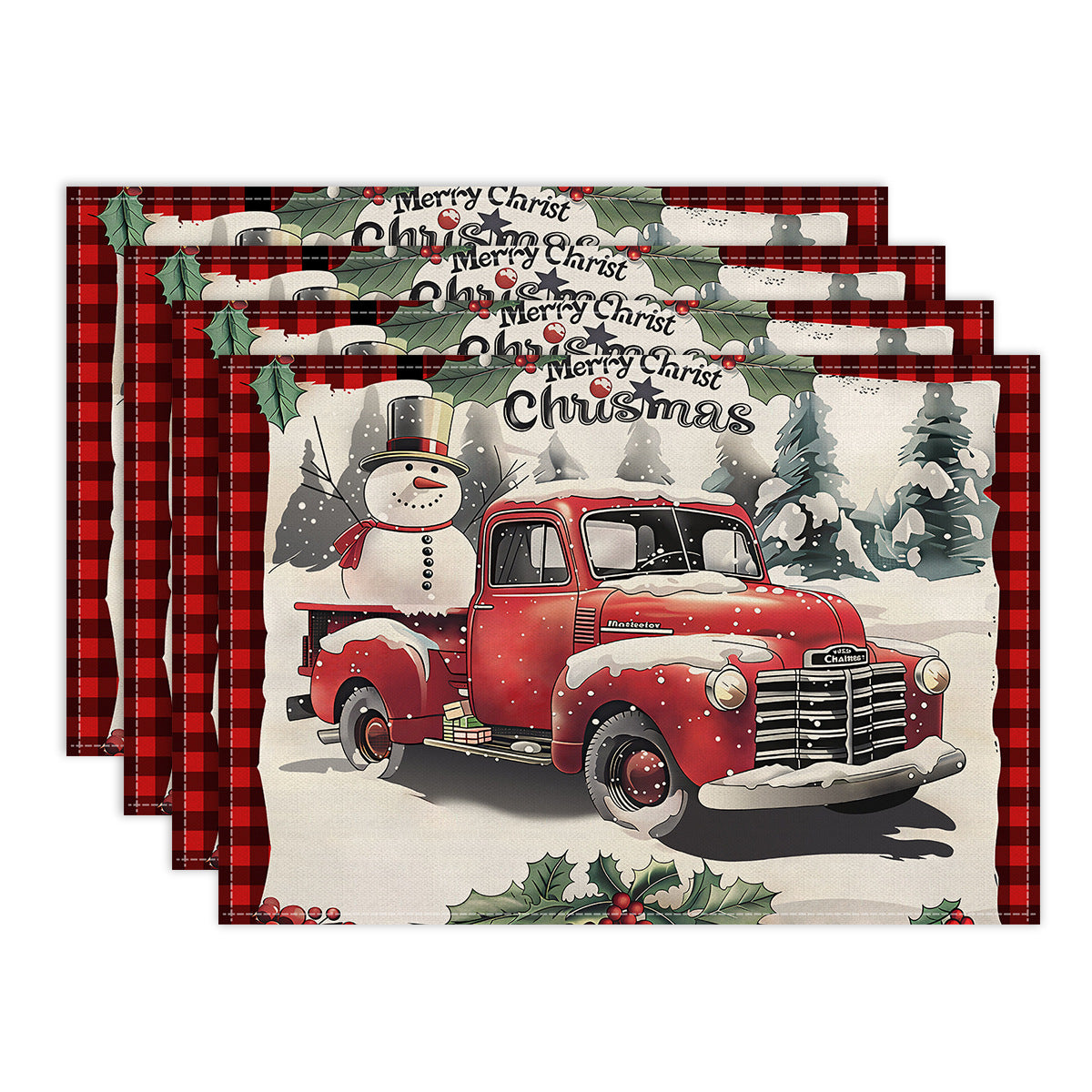 Christmas Table Mat: Holiday Dinnerware & Party Decoration