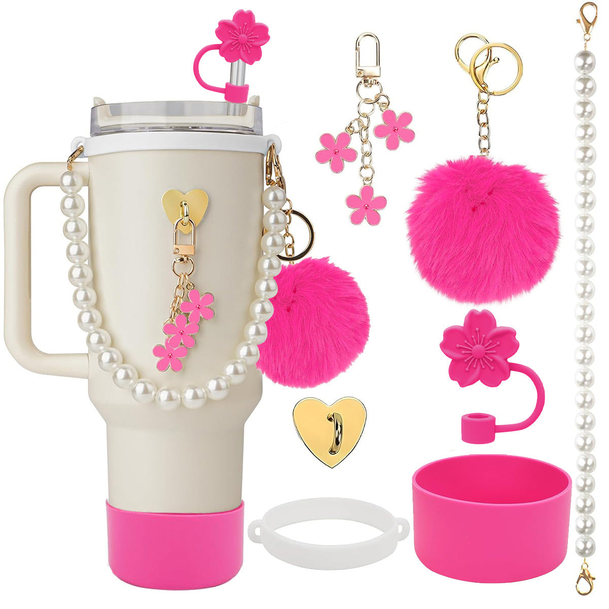 TEST - Set de Correa con Perlas y Accesorios para Botella Stanley: Elegante y Funcional