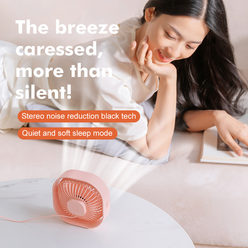 Ventilador Eléctrico de Escritorio Pequeño con Control Remoto y Cabeza Oscilante Silenciosa