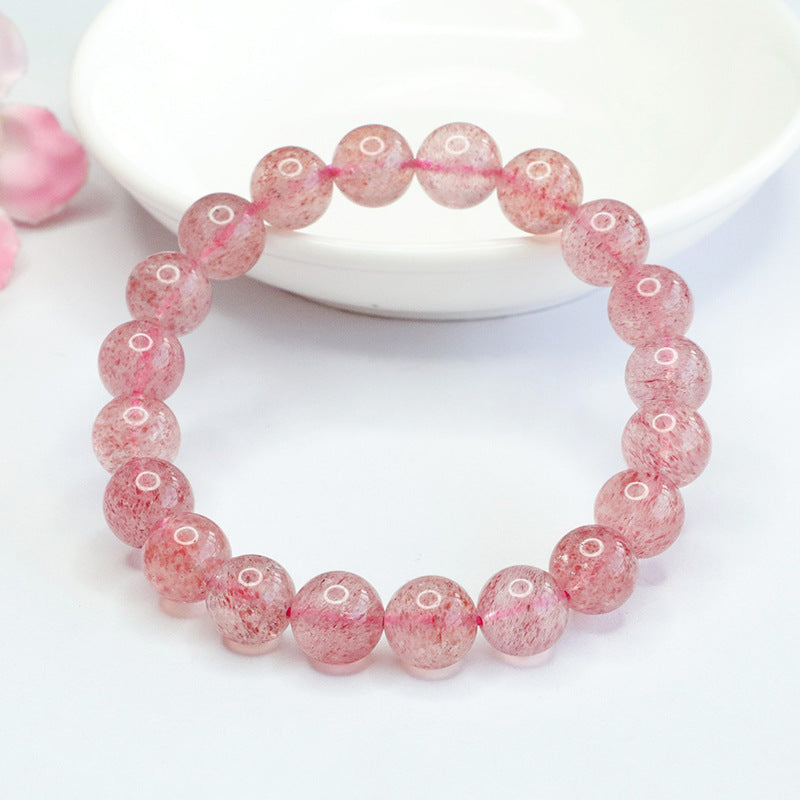 Pulsera de Cristal de Cuarzo Rosa Natural: Joyas de Color, Fabricación de Alta Calidad, Venta al Por Mayor
