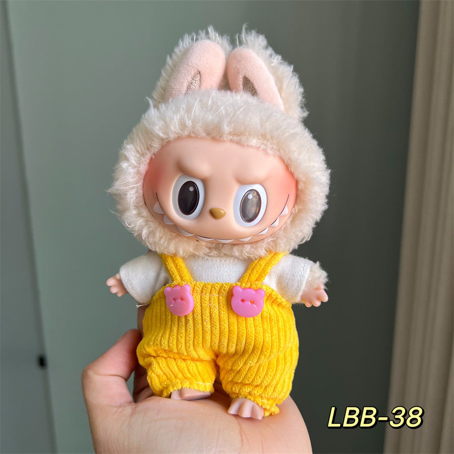 Set de Overol con aplicaciones para muñeca en variados diseños para labubu de 17cm, (Muñeca no incluida)