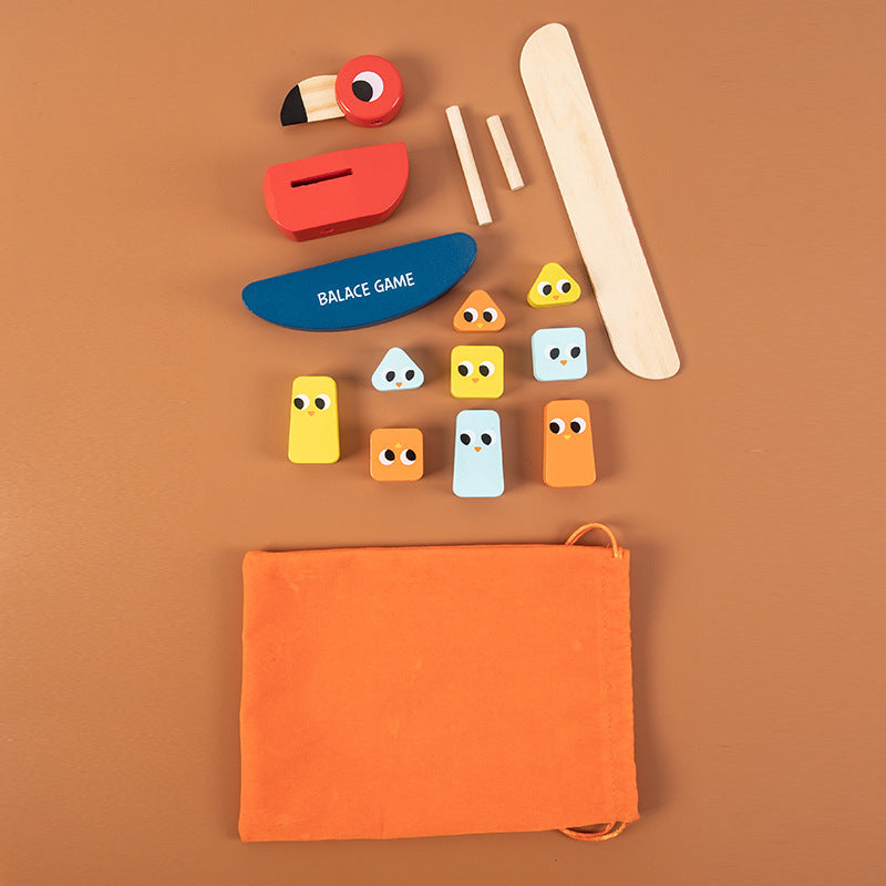 Juego de Equilibrio de flamingo : Bloques Apilables de Madera para Niños