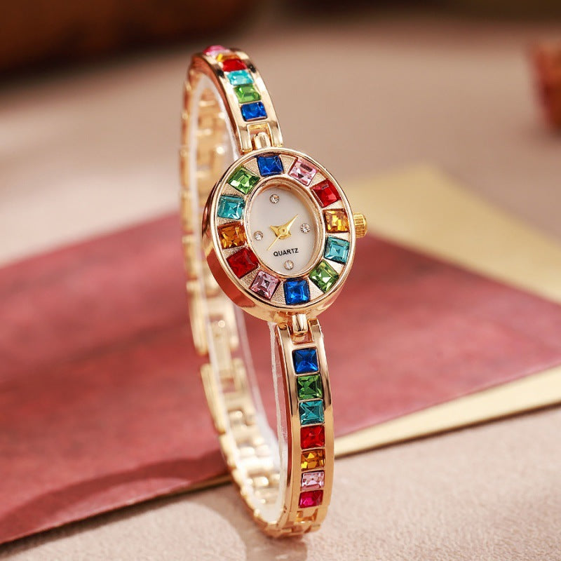 Reloj de Pulsera para Mujer con Cristales Coloridos
