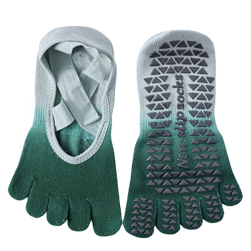 Calcetines de pilates con dedos y tiras