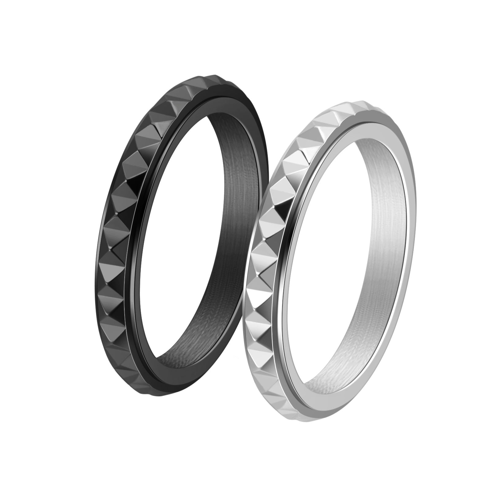 Anillo Antiestrés de Titanio para Mujer – Diseño de Triángulos