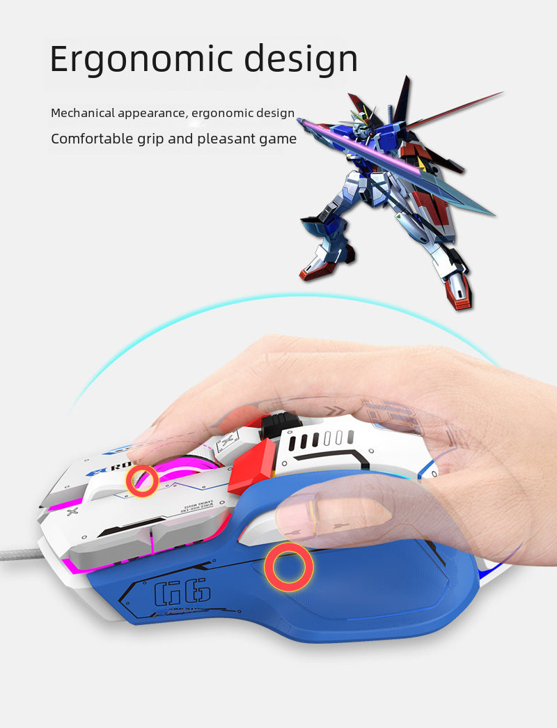 Ratón mecánico G6 RGB: programación de macros, iluminación RGB, ideal para juegos en PC y portátil