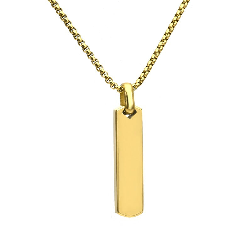 Collar de Rectángulo 3D de Acero Inoxidable: para grabado con laser