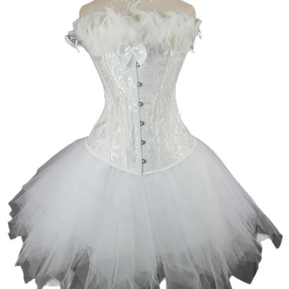 Vintage Lace Top with Puffy Skirt - 2-Piece Set